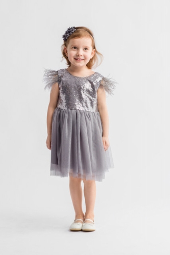 Feestjurk kind Chloe grijs