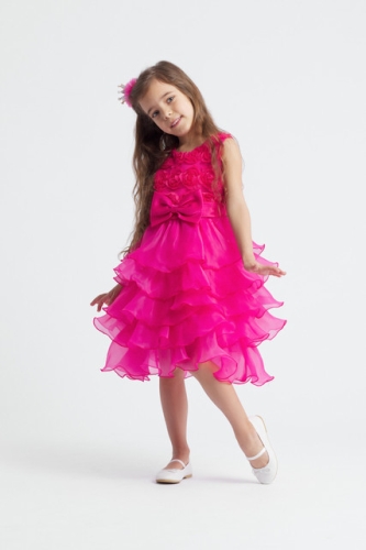 Feestjurk kind Elodie fuchsia