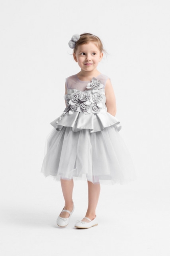 Feestjurk kind Dolly grijs