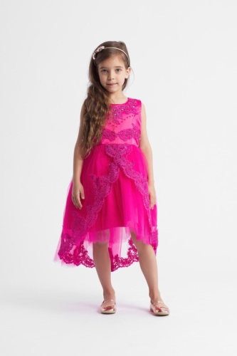 Feestjurk kind Fabienne fuchsia