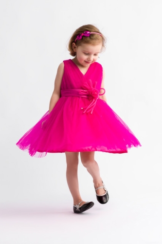 Feestjurk kind Belle fuchsia