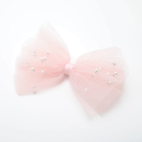 Haarspeld tule strik roze