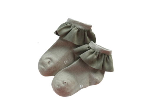 Sokken met ruches kaki 