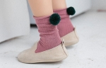 sokken voor kind met pompon roze