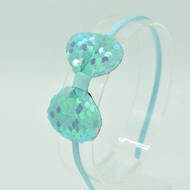 Haarband voor meisje pailletten turquoise