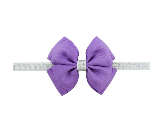 Hoofdband voor een kind elastische strik paars
