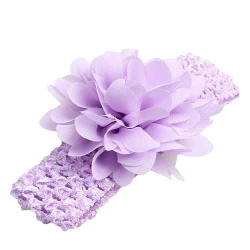Hoofdband kant voor een kind bloem paars