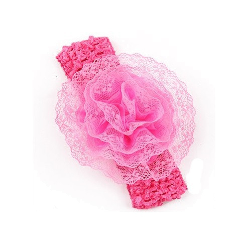 Hoofdband kant tule fuchsia