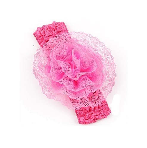 Hoofdband kant voor een kind tule fuchsia