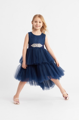Feestjurk kind Chantal blauw