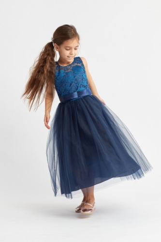 Feestjurk kind Margaret blauw