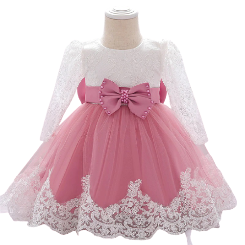 Feestjurk baby Rosie II poeder roze