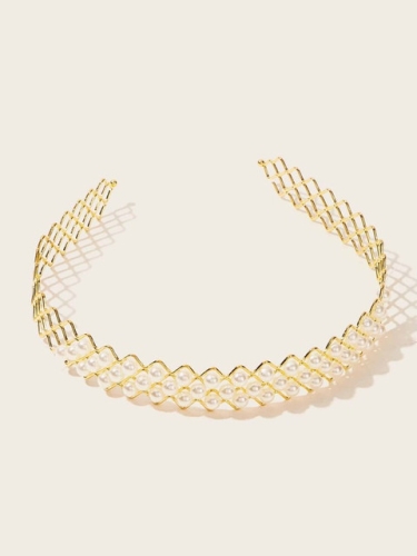 Haarband goud parels