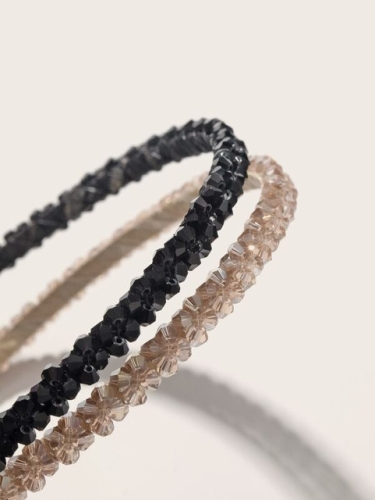 Haarband voor meisjes met kristallen zwart S