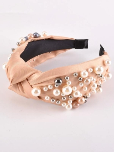 Haarband voor meisjes met parels roze