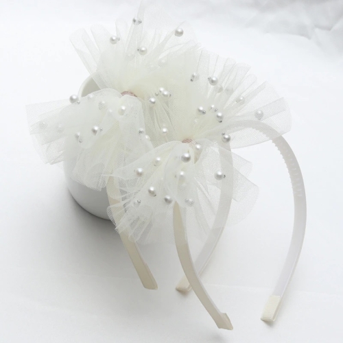 Tule haarband voor kinderen creme