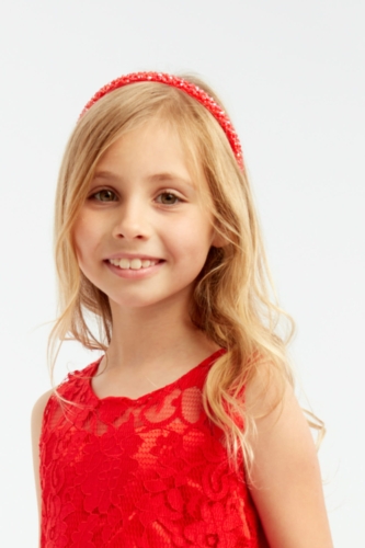 Haarband voor meisjes met kristallen rood