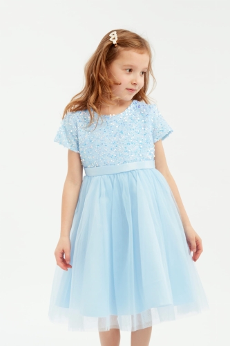 Feestjurk kind Elisa blauw