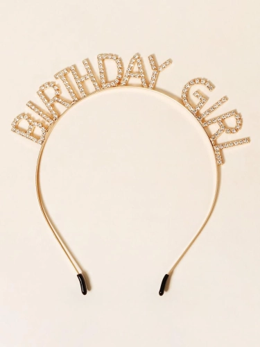 Haarband birthday girl goud