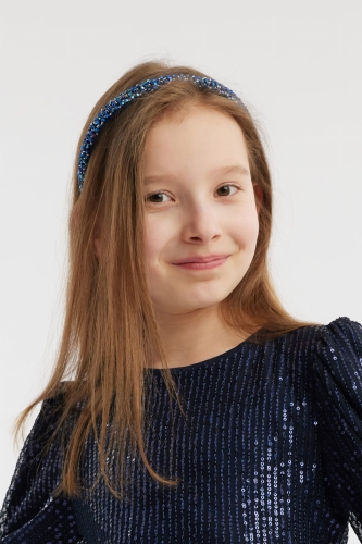 Haarband voor meisjes met kristallen donkerblauw