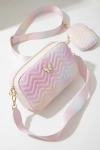 meisjes roze tas achterkant, lange band over de schouder, elegant detail