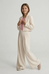 elegante meisjes set Emi creme, top met tule mouwen en rok, Vormsel feestkleding, zoyafashion.be