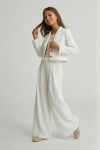 elegante meisjes set Emi wit, top met tule mouwen en rok, Vormsel feestkleding, zoyafashion.be
