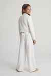 Emi wit set zijaanzicht, tiener elegante feestkleding bruiloft