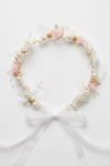 meisjes haarband met bloemetjes en parels in roze, Communie haar accessoire, zoyafashion.be