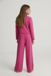 Emi fuchsia set achterkant, feestelijke stijl meisjes, Communie kledij